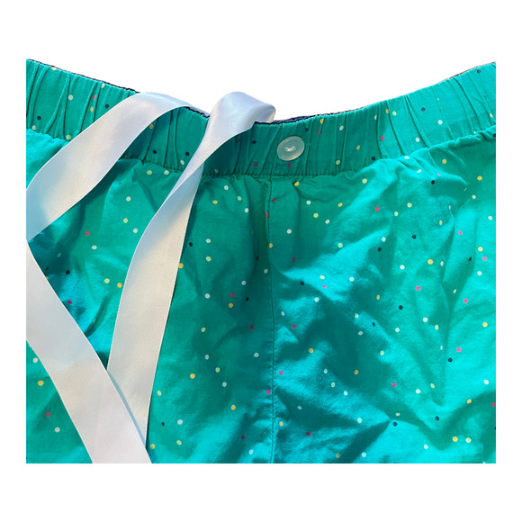 Xhilaration Teal Polka Dot Cotton Sleep Shorts Women’s Size Small - Picture 2 of 6